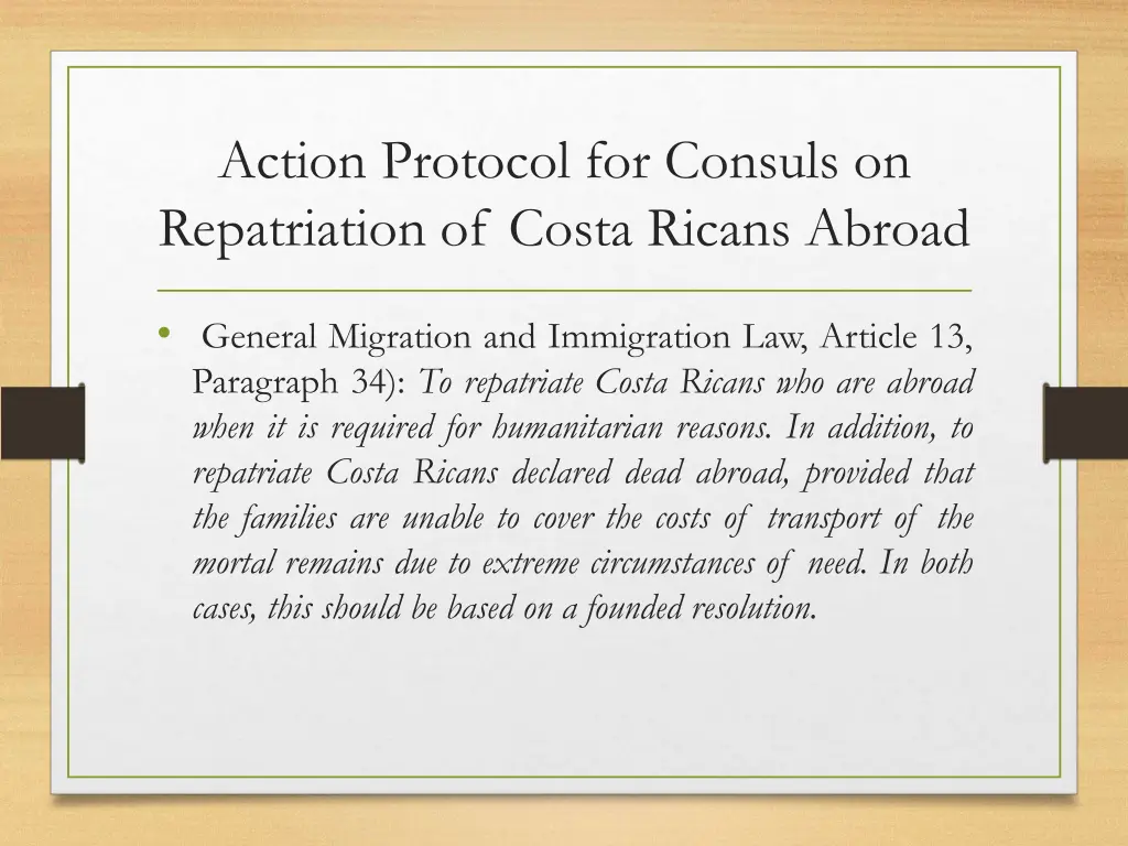 action protocol for consuls on repatriation