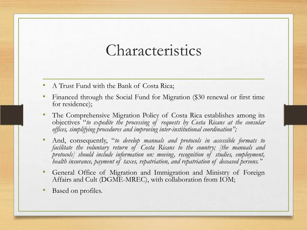 characteristics