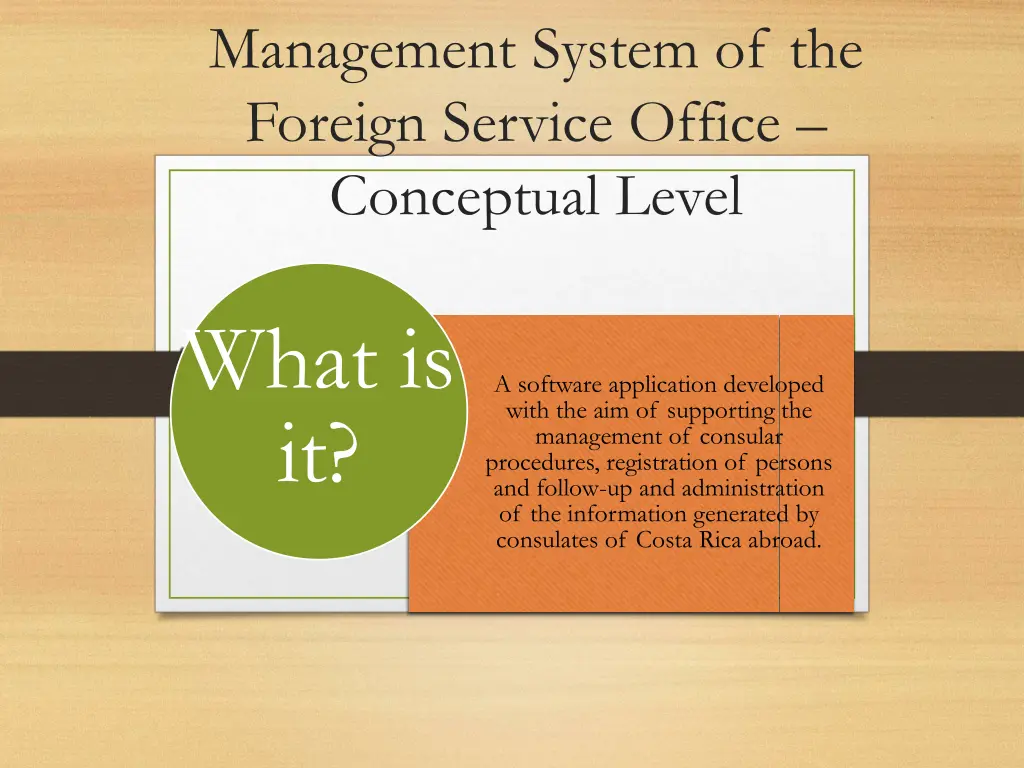 management system of the foreign service office