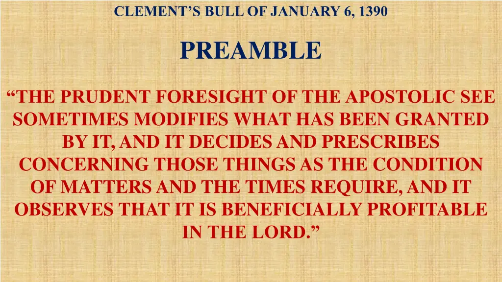 clement s bull of january 6 1390