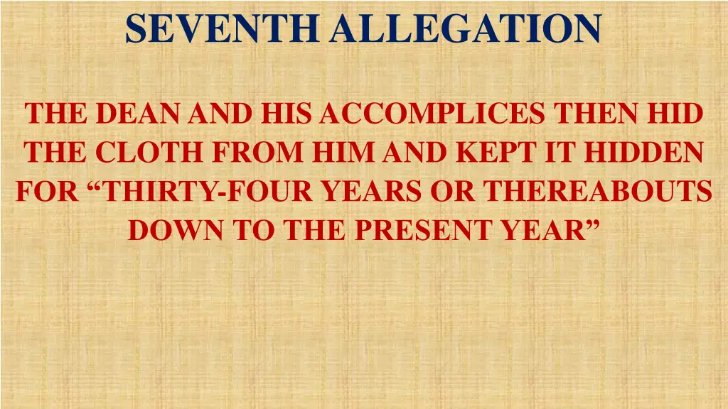 seventh allegation