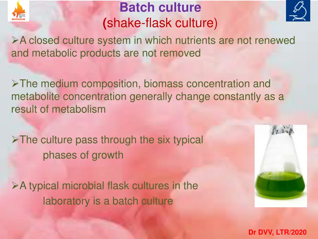 batch culture shake flask culture