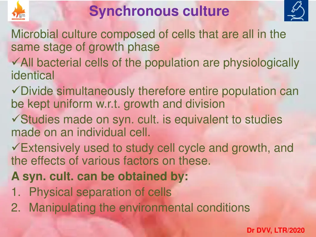 synchronous culture