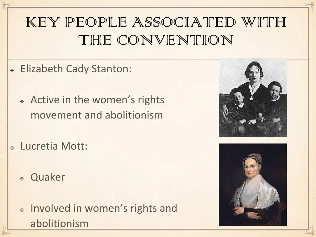 key people associated with the convention