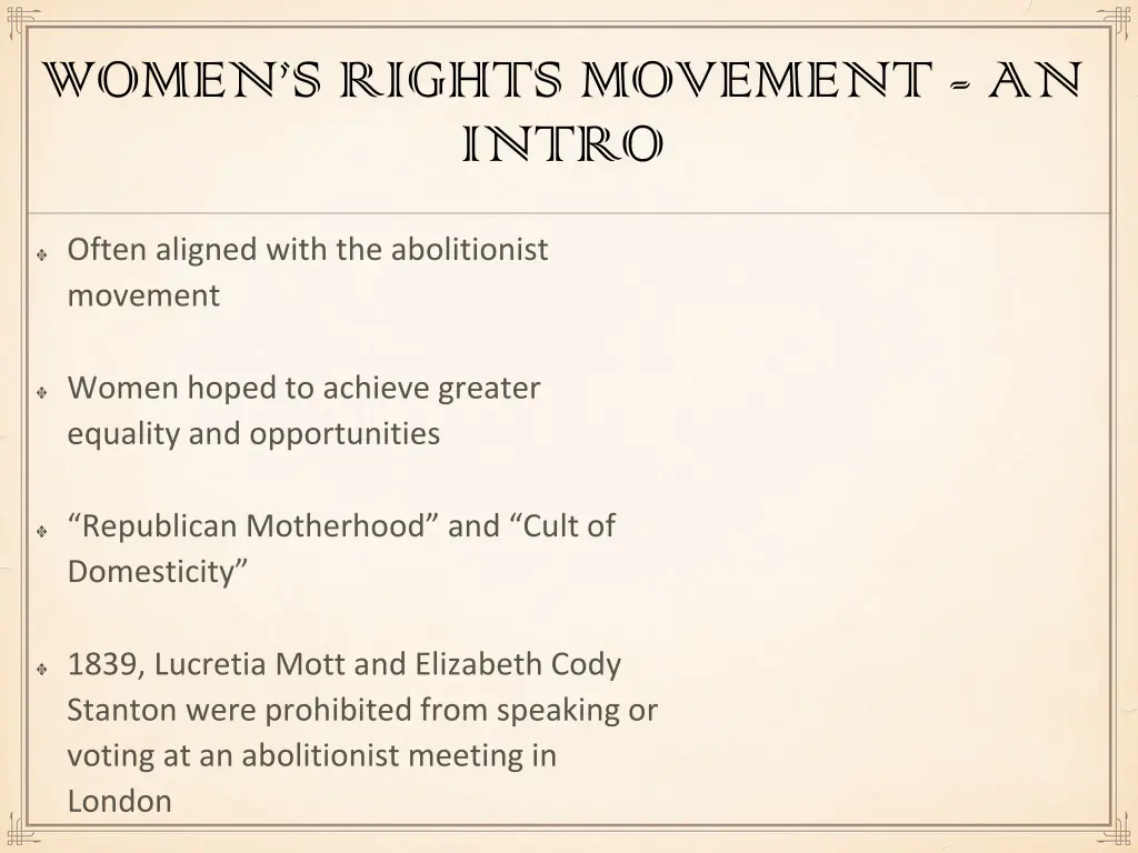 women s rights movement an intro