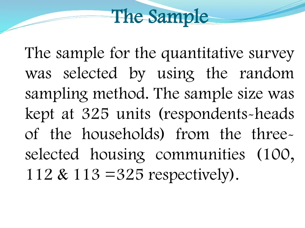 the sample the sample