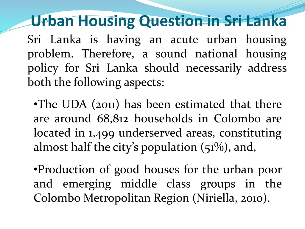 urban housing question in sri lanka sri lanka