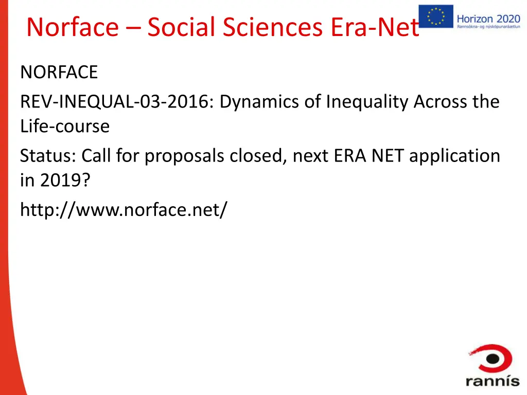 norface social sciences era net