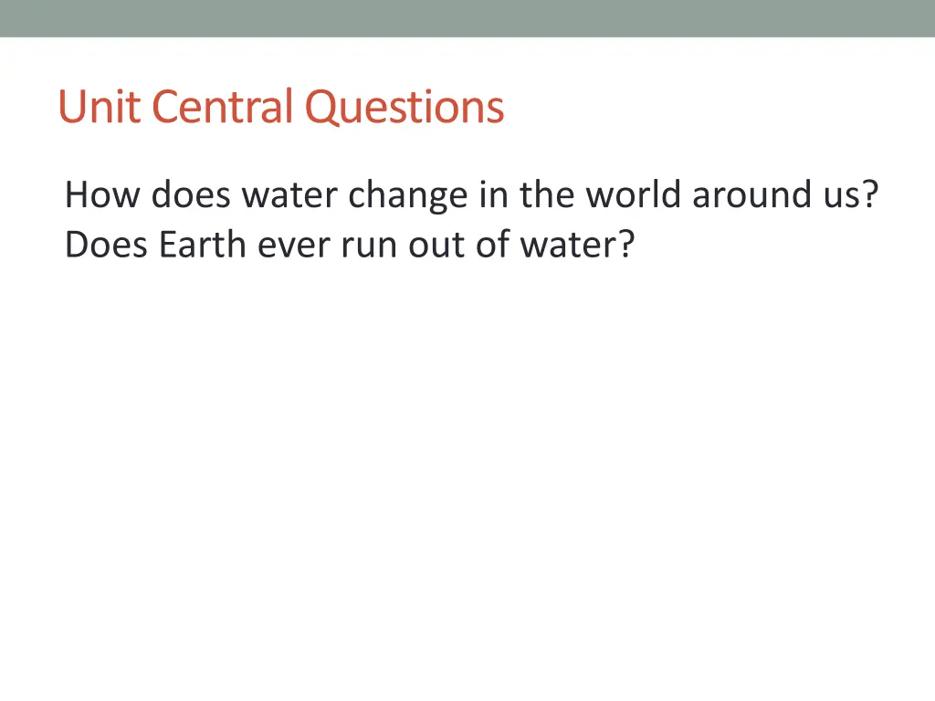unit central questions