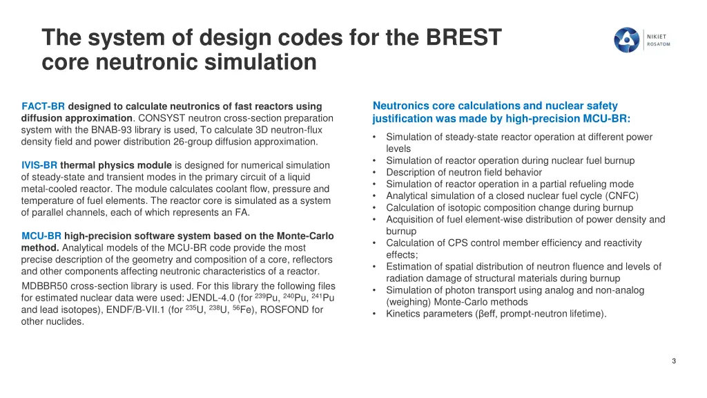 the system of design codes for the brest core