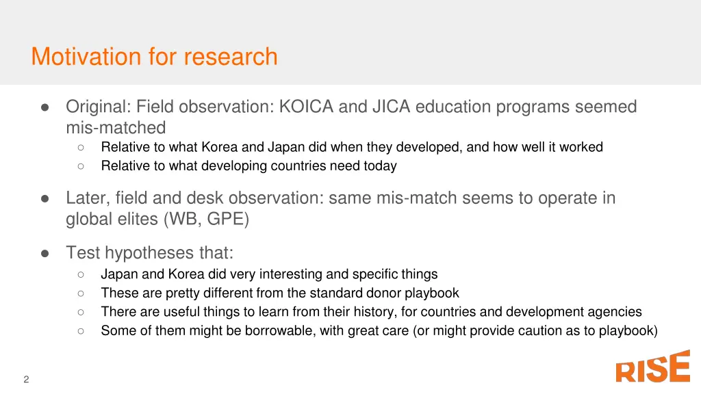 motivation for research