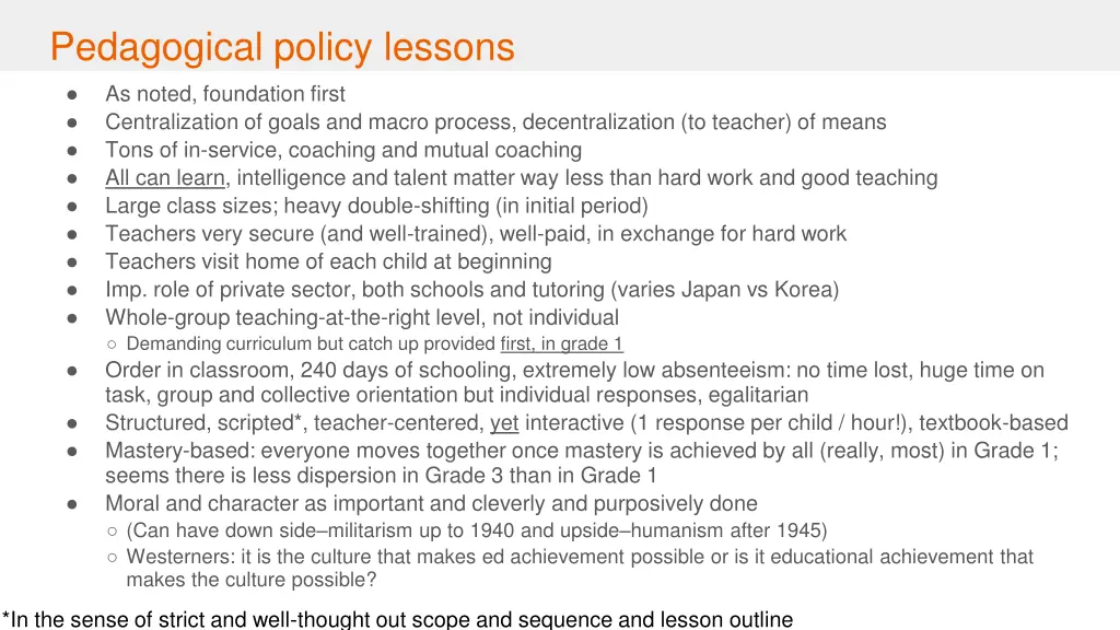 pedagogical policy lessons