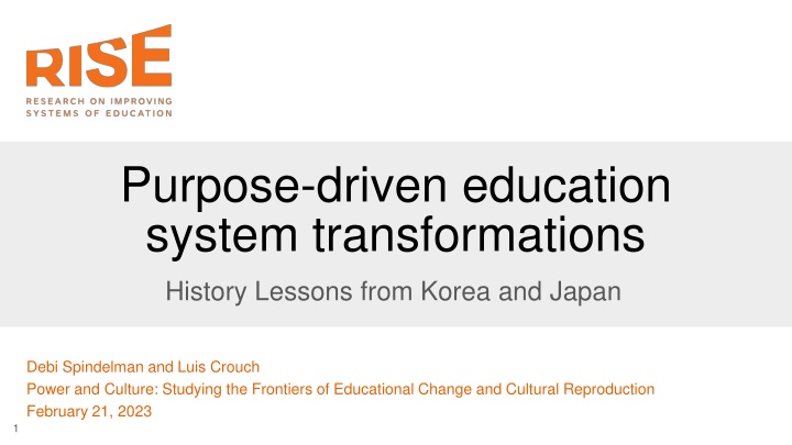 purpose driven education system transformations