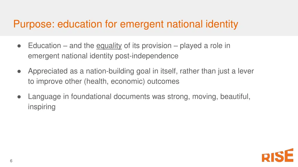 purpose education for emergent national identity