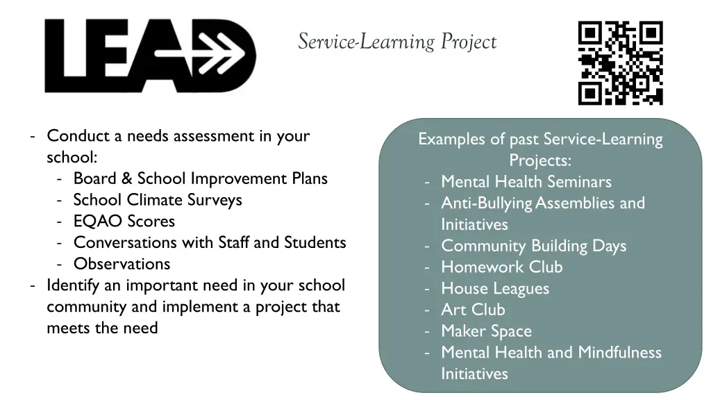 service learning project