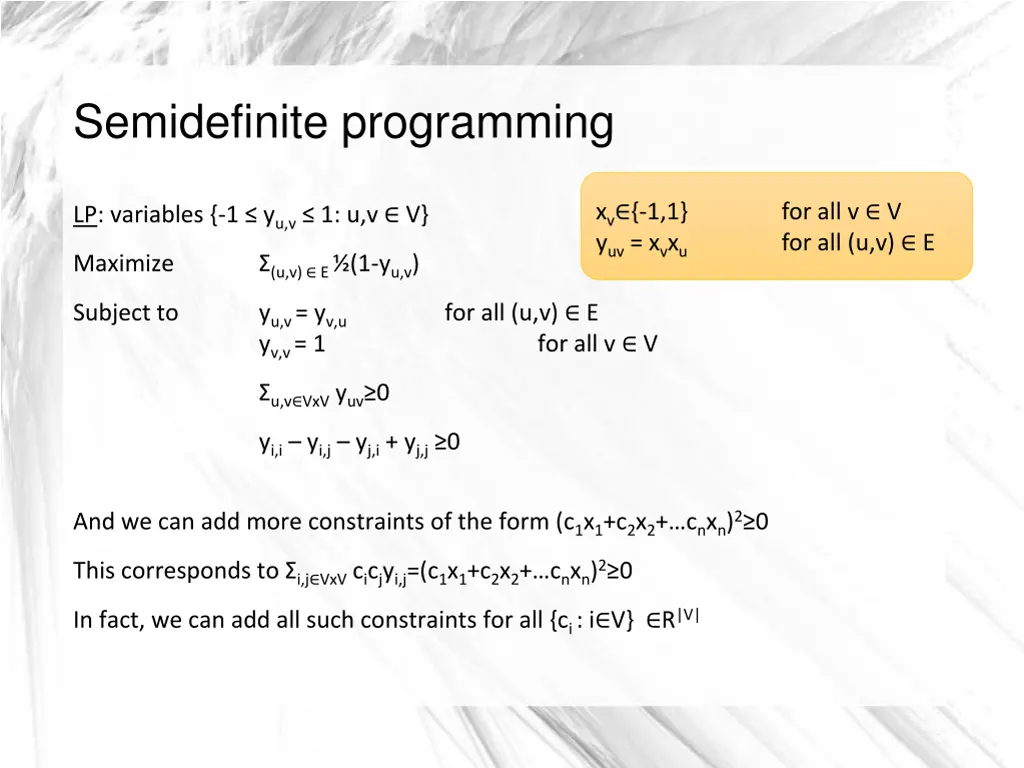 semidefinite programming 6