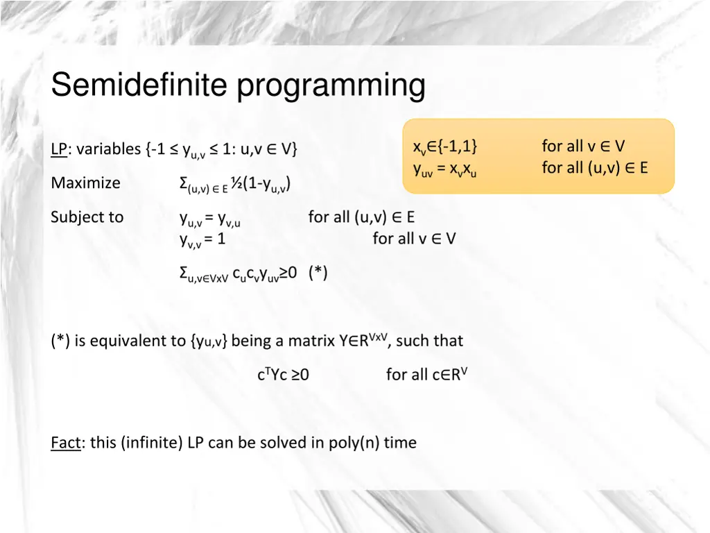 semidefinite programming 7