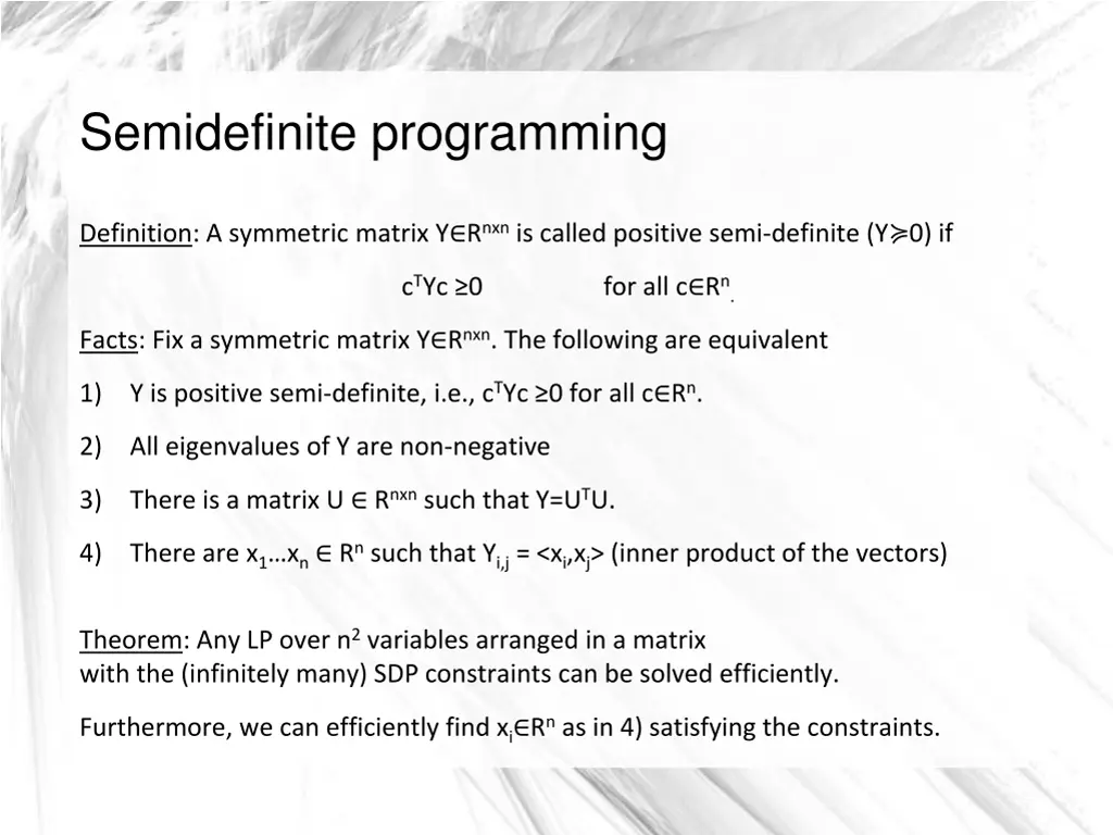 semidefinite programming 9