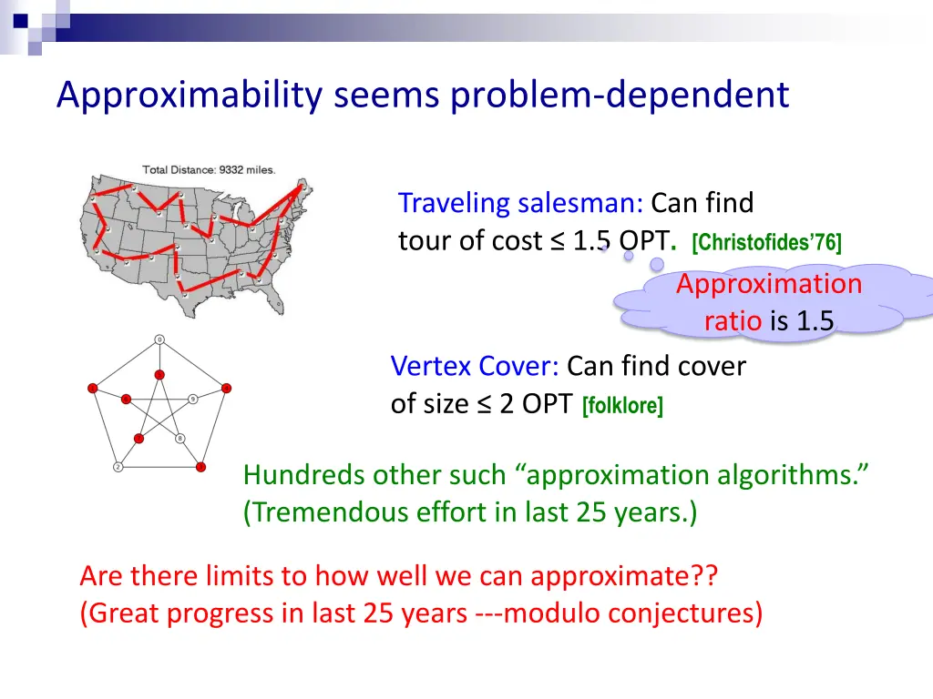 approximability seems problem dependent