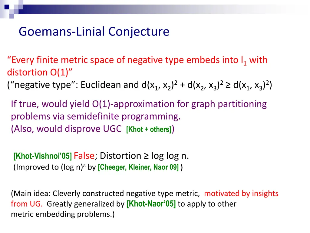 goemans linial conjecture