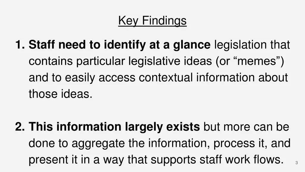 key findings