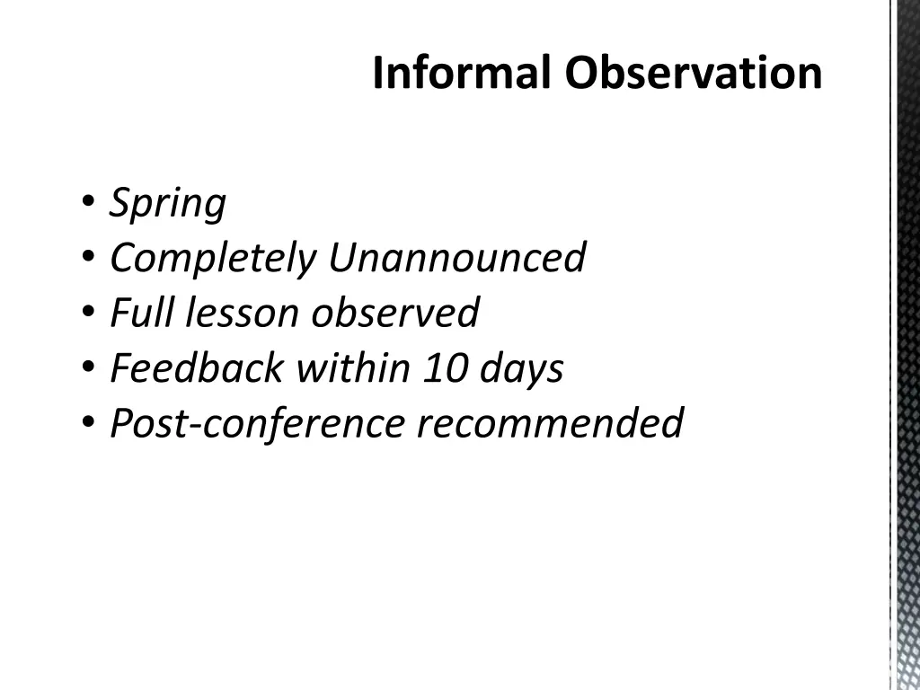 informal observation