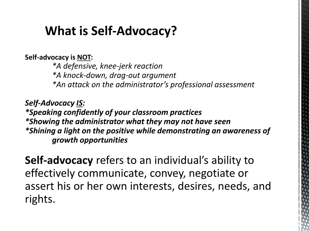 what is self advocacy