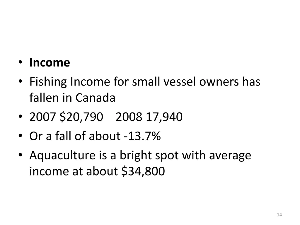 income fishing income for small vessel owners