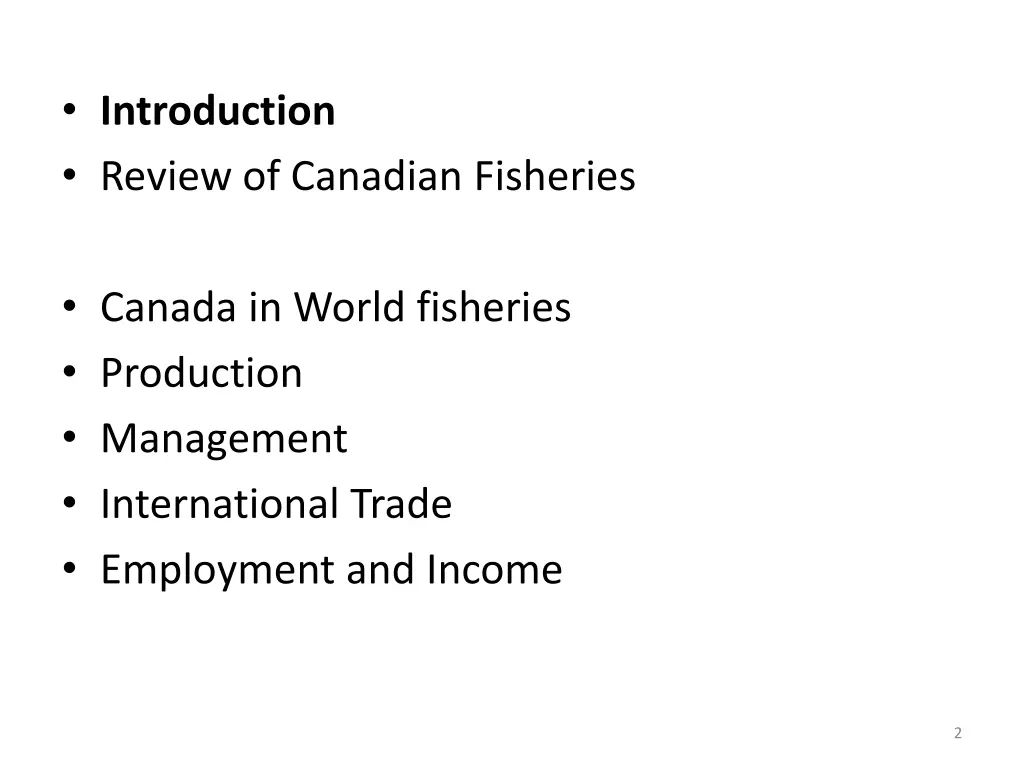 introduction review of canadian fisheries