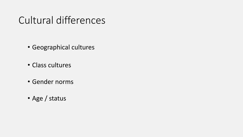 cultural differences