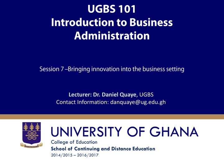 lecturer dr daniel quaye ugbs contact information