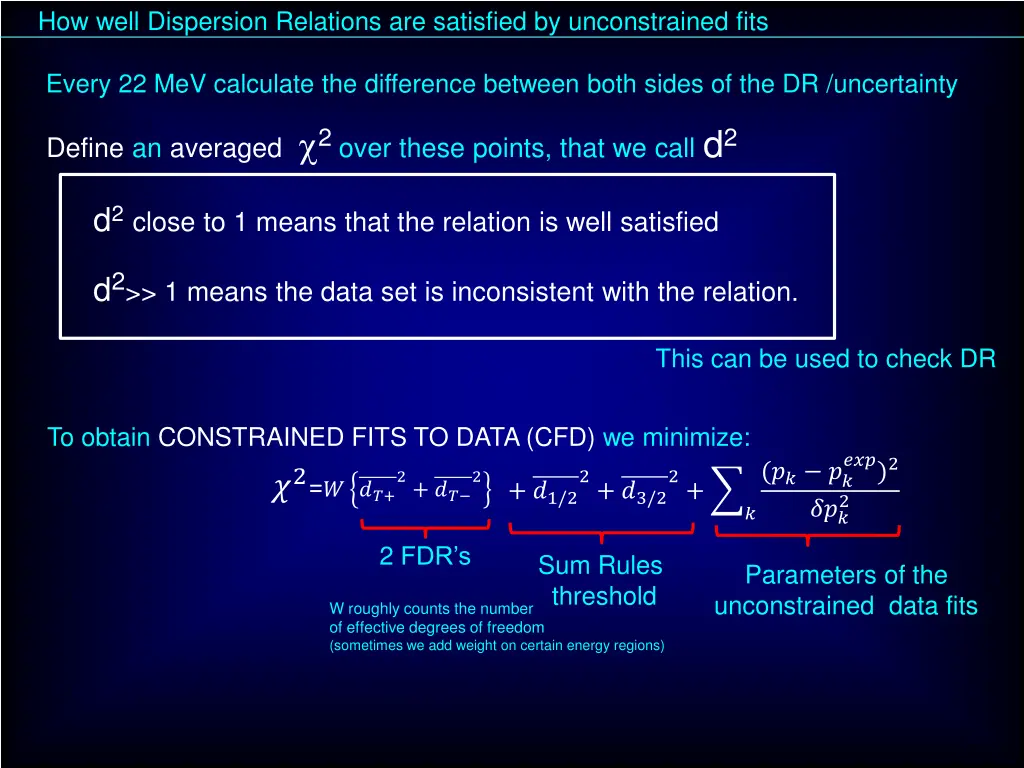 how well dispersion relations are satisfied