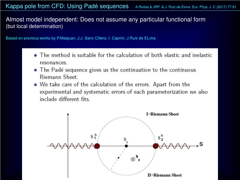 kappa pole from cfd using pad sequences a rodas