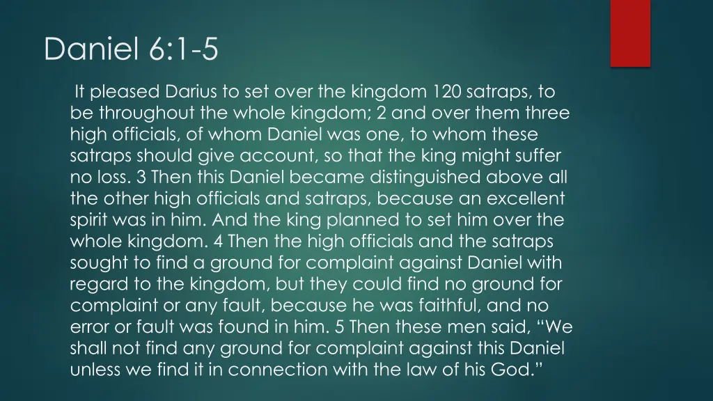 daniel 6 1 5