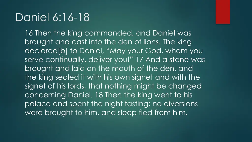 daniel 6 16 18 1