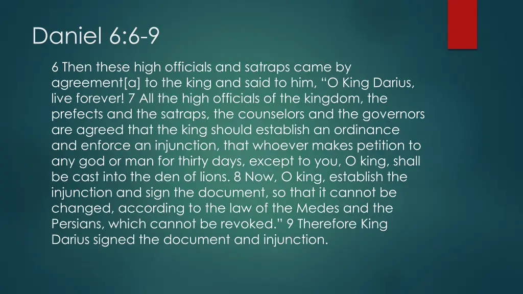 daniel 6 6 9