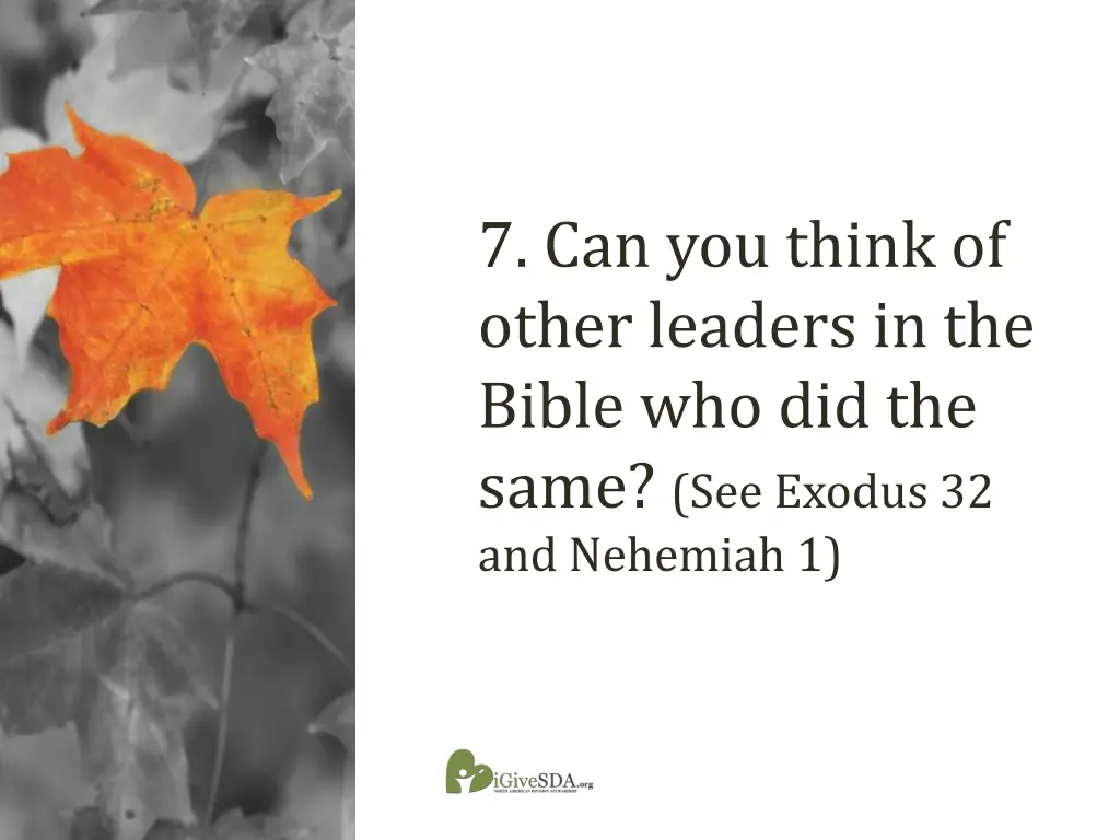 7 can you think of other leaders in the bible