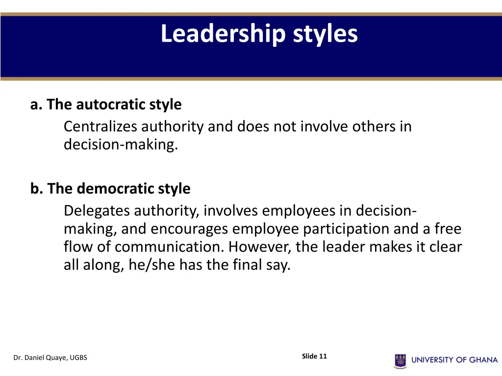leadership styles