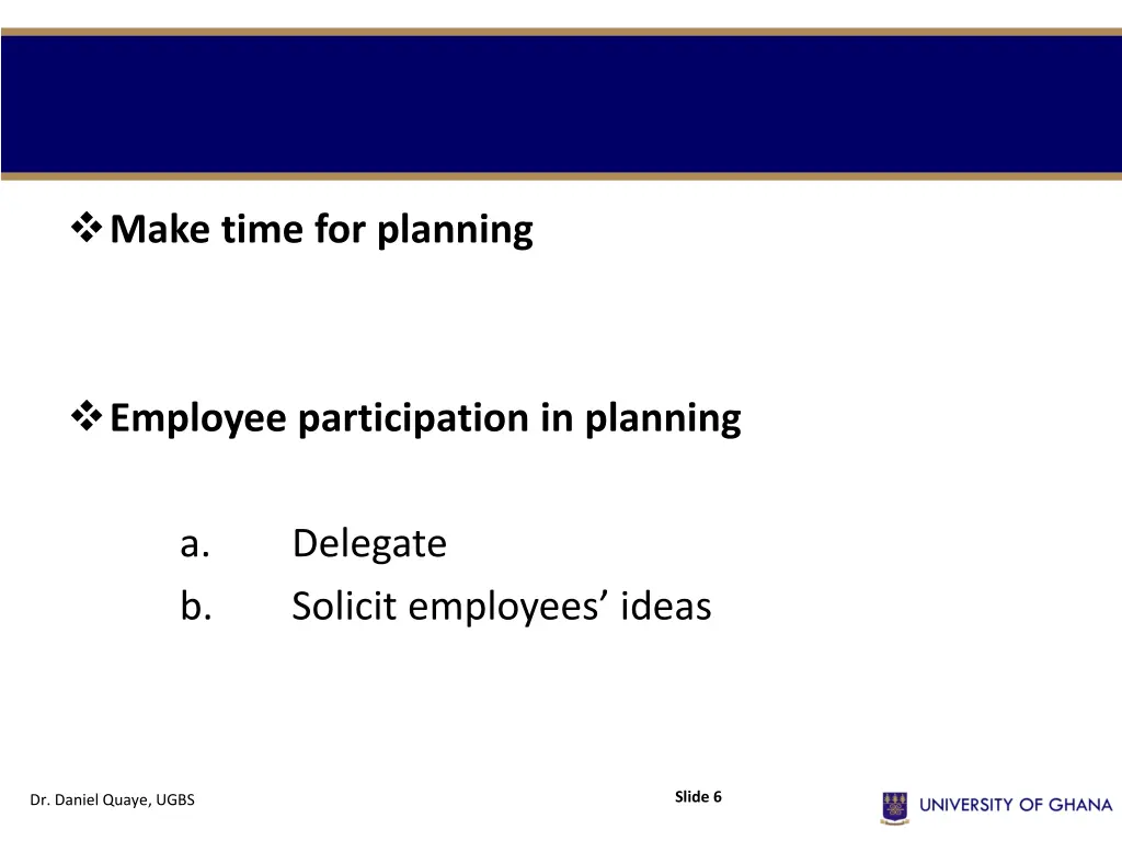 make time for planning