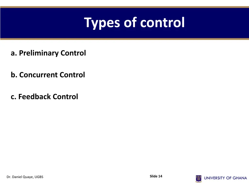 types of control