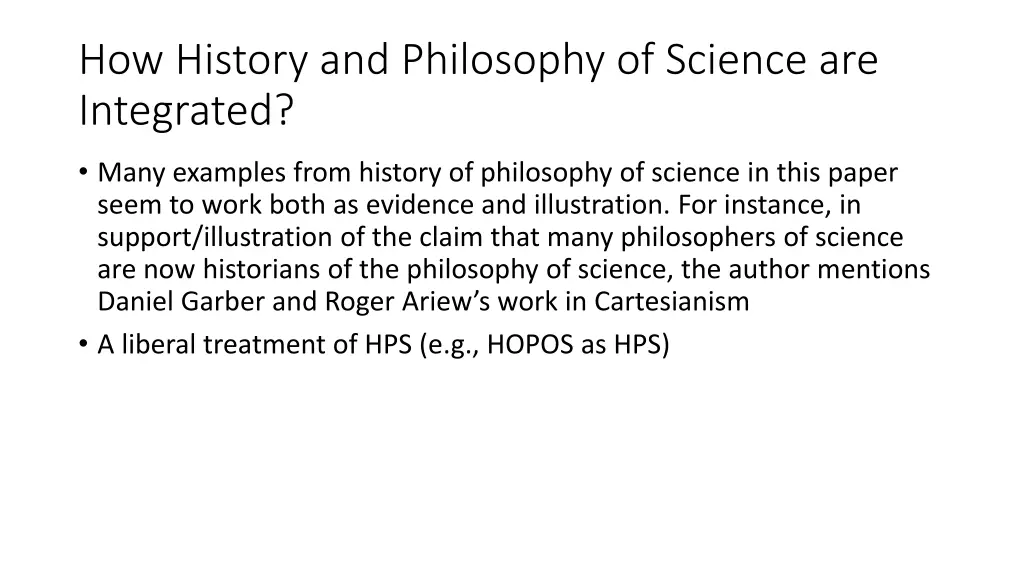 how history and philosophy of science