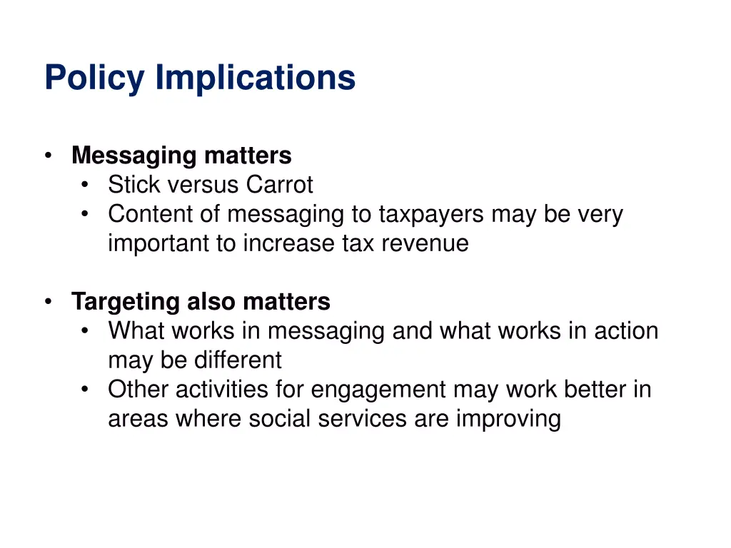 policy implications