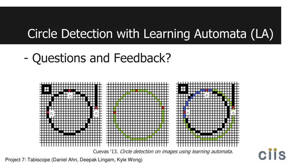 circle detection with learning automata la