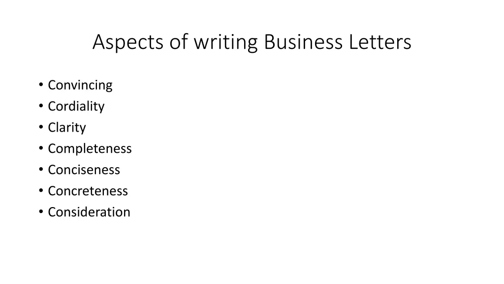 aspects of writing business letters