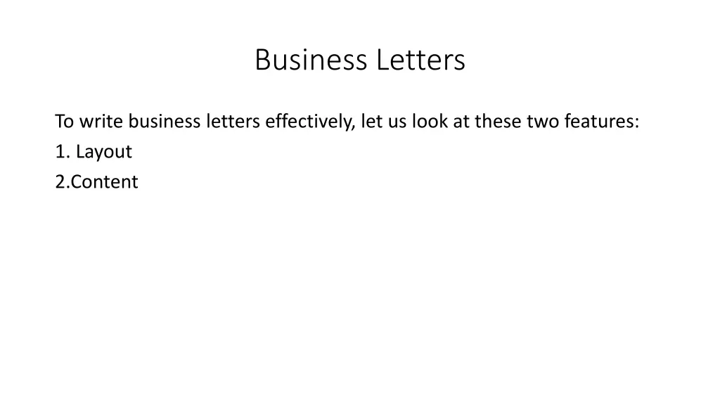 business letters