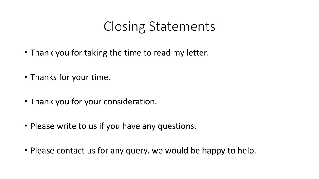 closing statements