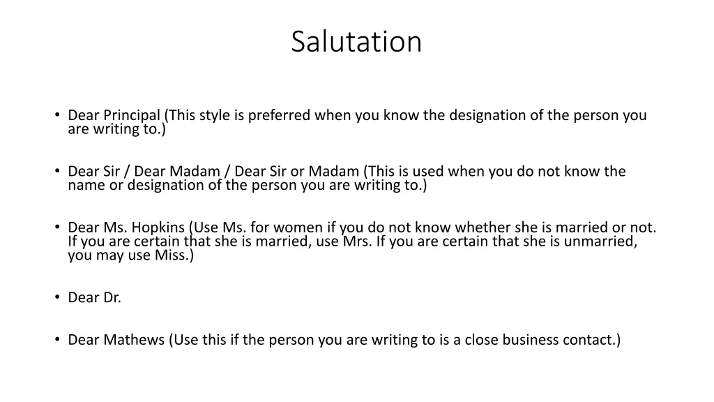 salutation