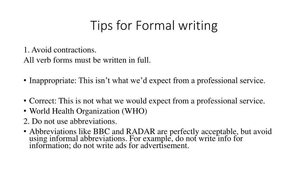tips for formal writing