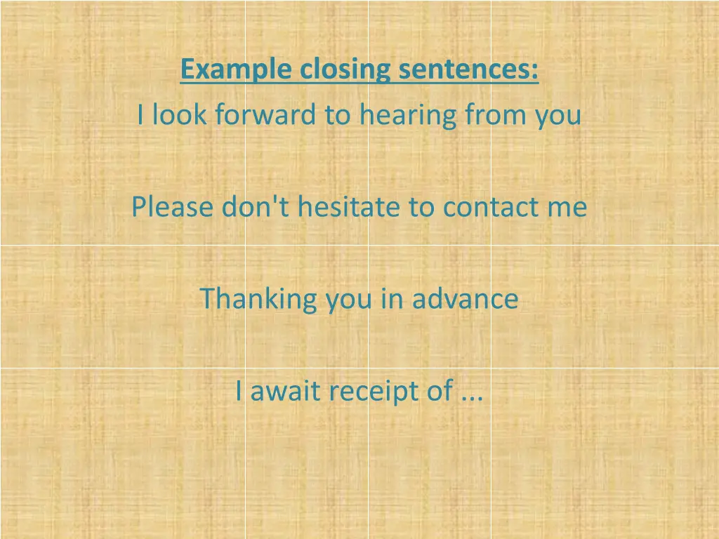 example closing sentences i look forward