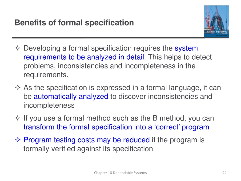 benefits of formal specification